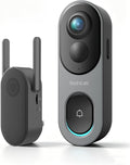 BOTSLAB 5MP Wireless Video Doorbell Camera,180° Head-to-Toe View, AI Motion Detection, VR Mode, Battery or Wired Powered, Easy Installation, Weatherproof, No Monthly Fee, 2.4GHz WiFi