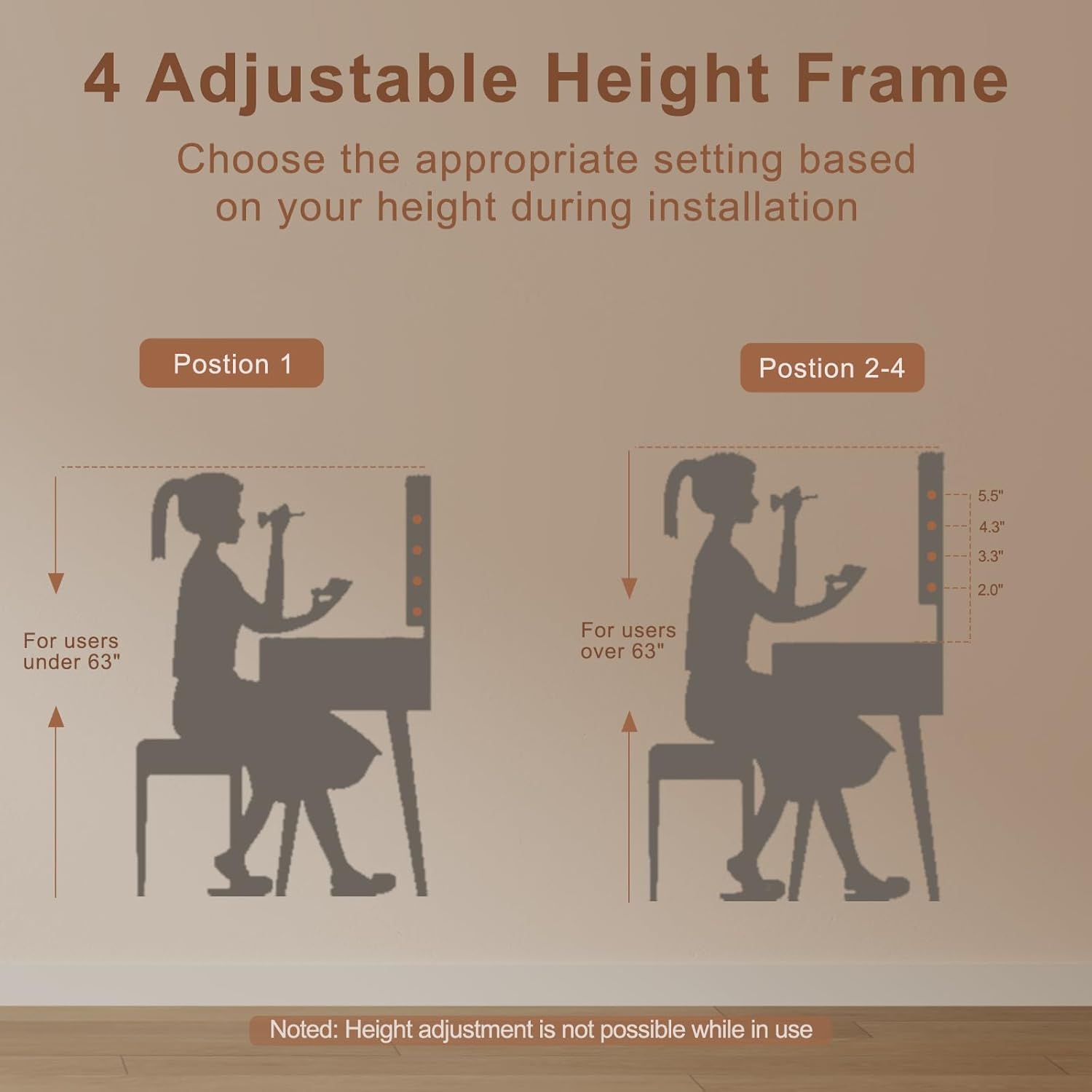Solid Wood Vanity with Mirror and Lights, Adjustable Brightness, Wood Makeup Vanity with 3 Drawers, Semi-Assembled, Vanity Desk for Bedroom (Walnut)