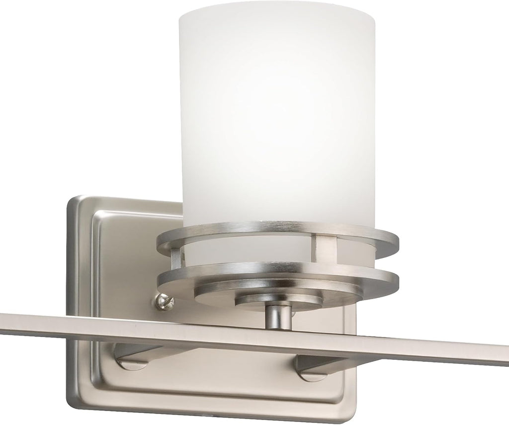 Kichler Hendrik 24" Vanity Light in Brushed Nickel, 3-Light Modern Bathroom Vanity with Satin Etched Cased Opal Glass, (24" W x 8" H), 5078NI