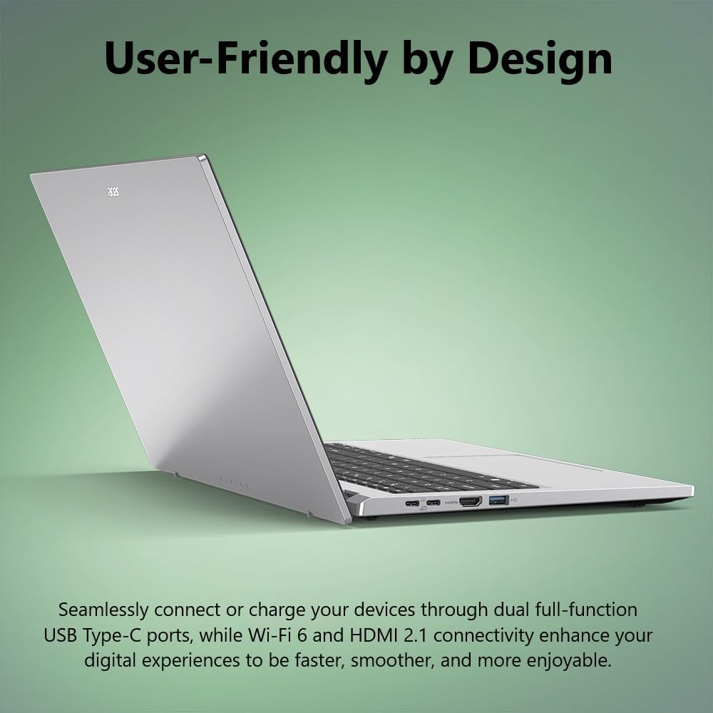 acer Aspire Go 15 AI Ready Laptop | 15.6" FHD (1920 x 1080) IPS Display | Intel Core 3 Processor N355 | Intel Graphics | 8GB DDR5 | 128GB UFS | Wi-Fi 6 | Windows 11 Home in S Mode | AG15-32P-352Z