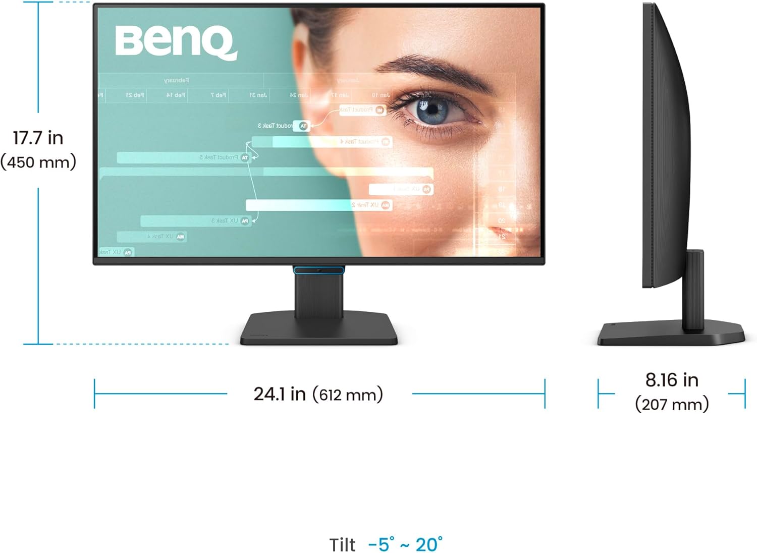BenQ GW2790C 27" IPS Computer Montior 1080P FHD 144Hz Game-Ready, Home Office, USB-C, Visual Optimizer, Flicker-Free, Low Blue Light, Ultra Slim Bezel, TUV-Certified, Eye-CareU