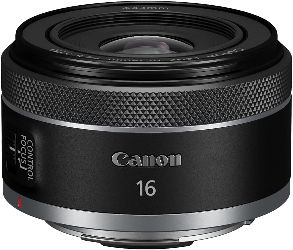 Canon RF16mm F2.8 STM Lens, Ultra Wide-Angle, Fixed Focal Length Prime Lens, Compatible with EOS R Series Mirrorless Cameras, Black
