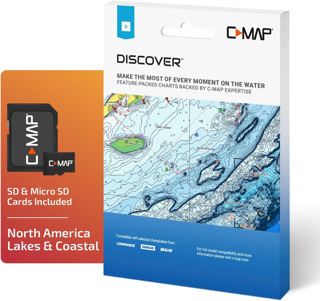 C-MAP Discover North America Lakes US/Canada Map Card for Marine GPS Navigation