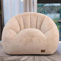Giant Bean Bag Chair for Adults, Teens and Kids, Cozy Fluffy Corduroy Beanbag Chair with Filler, Large Floor Lounge Sofa for Living Room, Bedroom, Dorm, Gaming and Reading(Khaki)