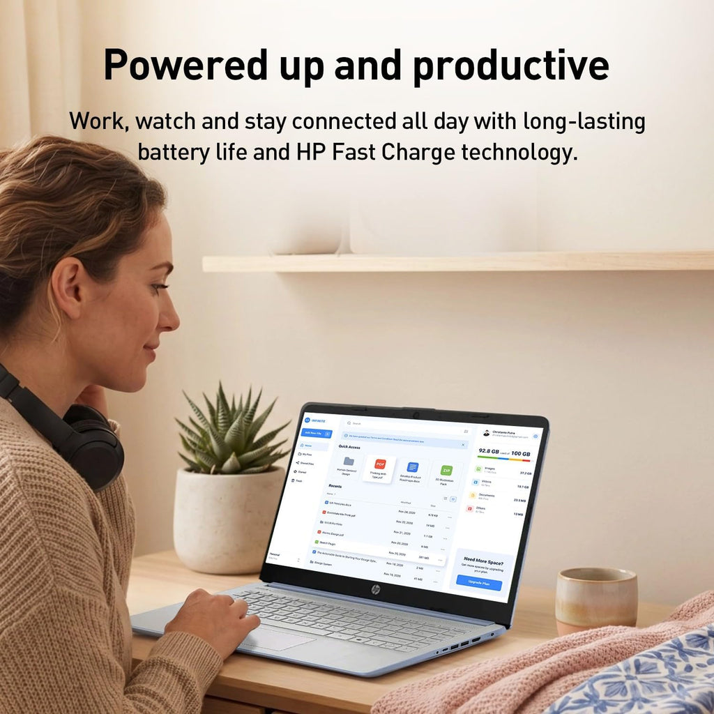 HP dq6012dx 14" Laptop, Intel N150 Processor (Up to 3.6GHz), 4GB RAM, 128GB eMMC Storage, 14-inch Micro-Edge Display, Wi-Fi 6, Webcam, HDMI, Windows 11 Home in S Mode, Blue, Bundle PCO Cooler (Blue)