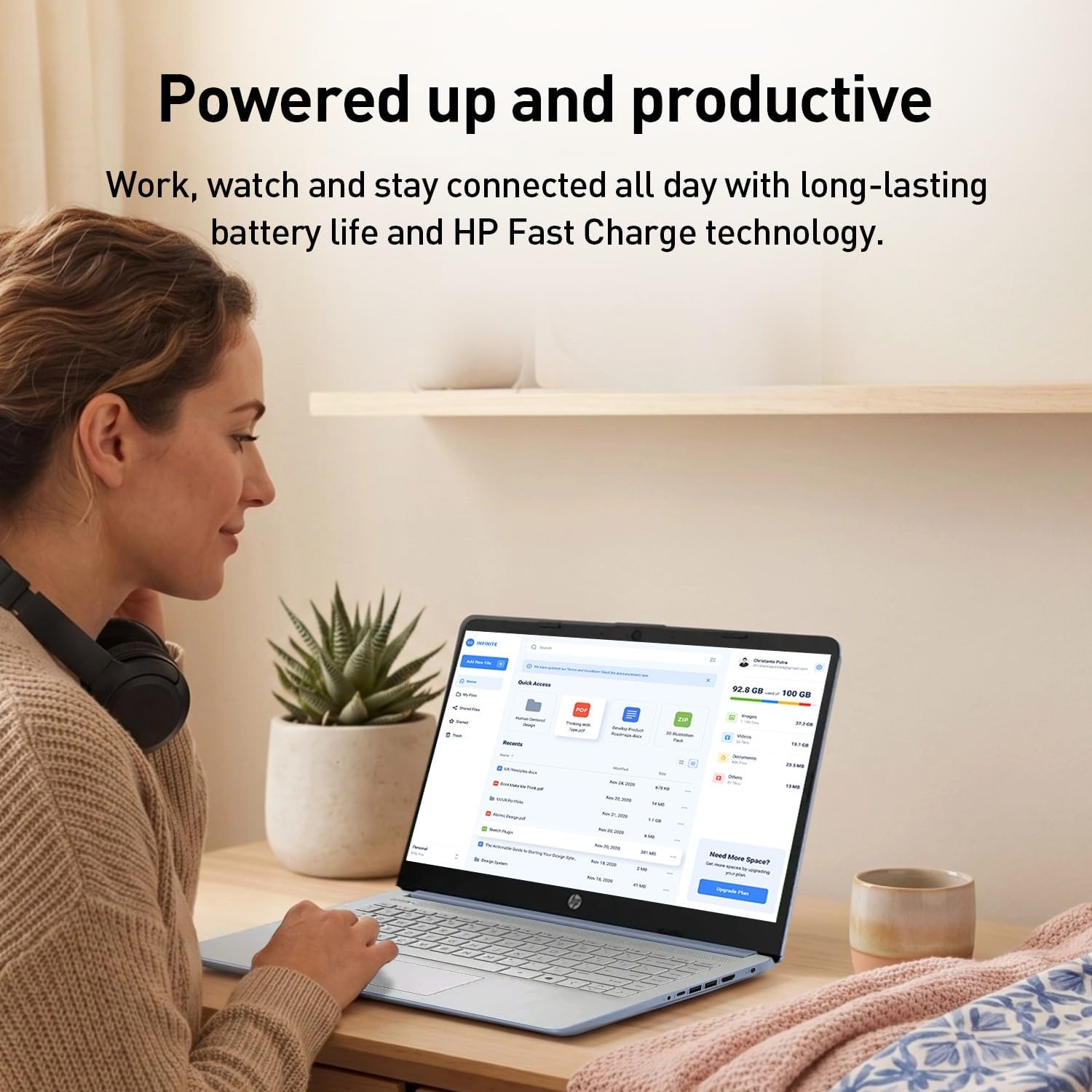 HP dq6012dx 14" Laptop, Intel N150 Processor (Up to 3.6GHz), 4GB RAM, 128GB eMMC Storage, 14-inch Micro-Edge Display, Wi-Fi 6, Webcam, HDMI, Windows 11 Home in S Mode, Blue, Bundle PCO Cooler (Blue)