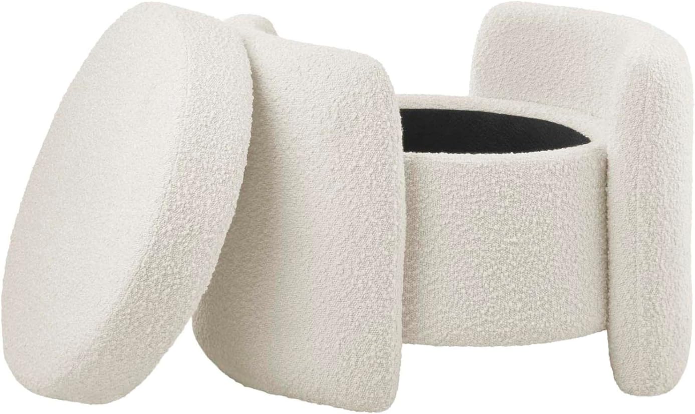 Modway EEI-5561-IVO Nebula Boucle Upholstered Upholstered Ottoman, Ivory