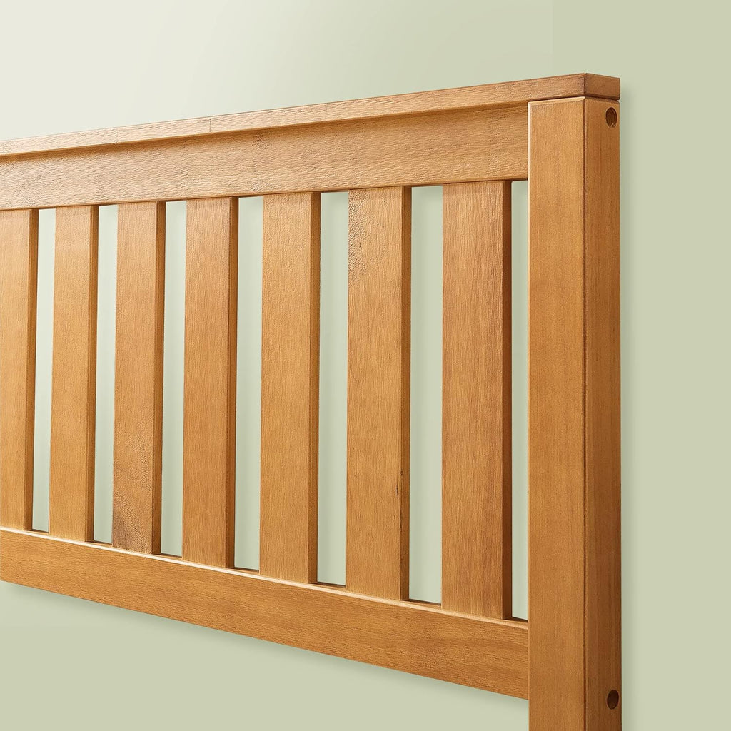 Zinus Alexia Wood Platform Bed Frame with headboard, Solid Wood Foundation with Wood Slat Support, No Box Spring Needed, Easy Assembly, Rustic Pine, King