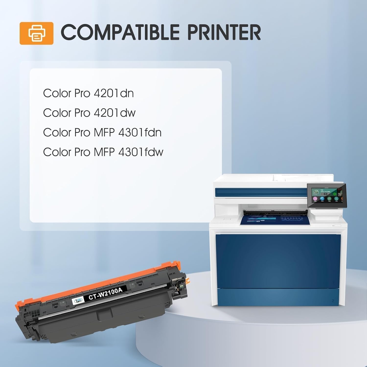 210A Toner Cartridges 4 Pack 210 4301fdw 4201dn Compatible for HP210A 210X for HP Color LaserJet Pro MFP 4301fdn 4201dn 4201dw W2100X W2100A Series Printer Ink ‎Black Cyan Yellow Magenta(with Chip)