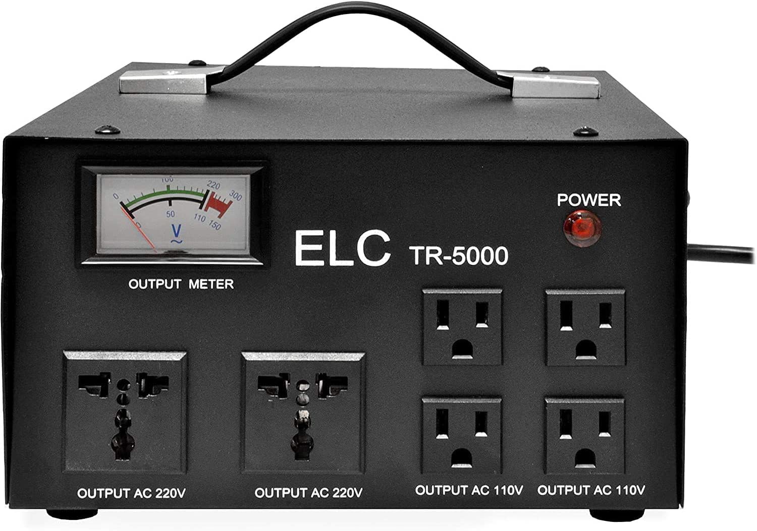ELC 5000 Watt Voltage Regulator with Transformer - Step Up/Down - 110v to 220v / 220v to 110v Power Converter - Circuit Breaker Protection 3-Years Warranty