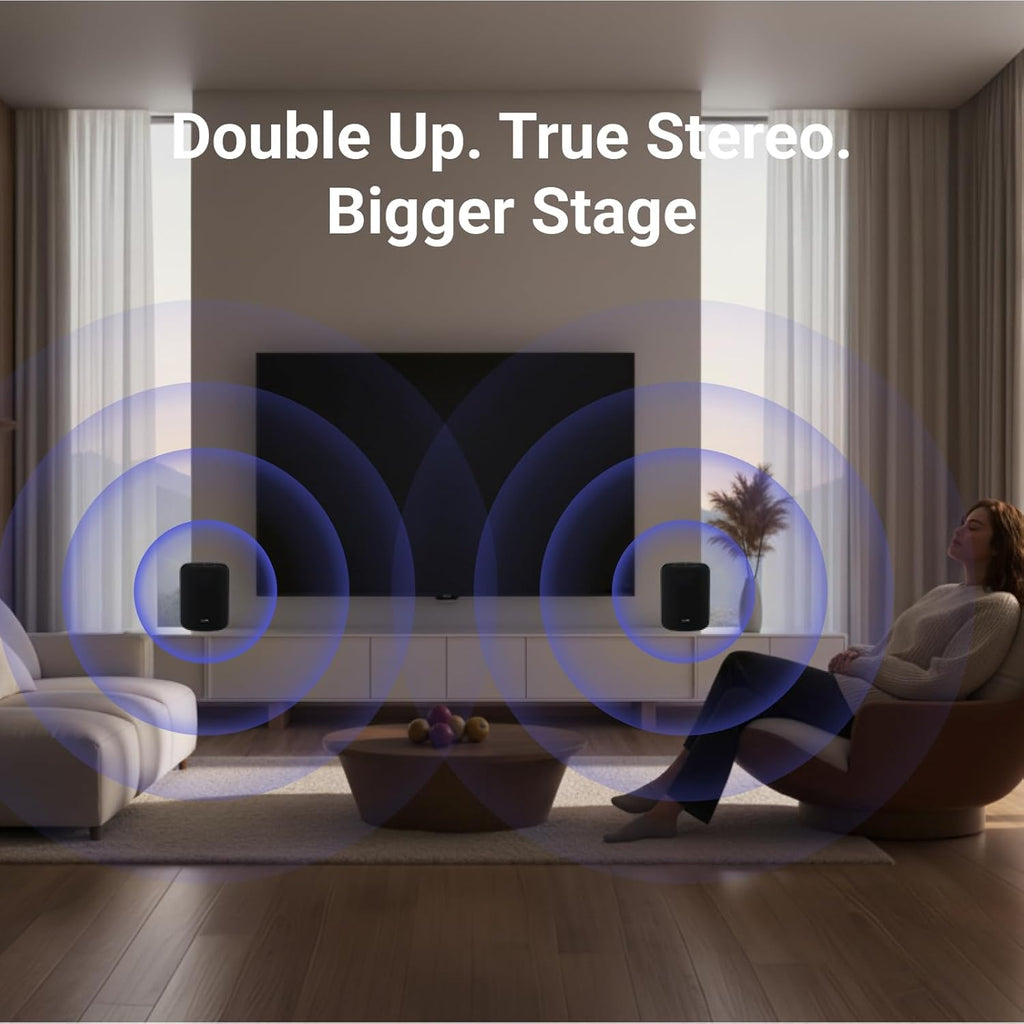 WiiM Sound Lite Smart Speaker, Hi‑Res 24‑bit/192 kHz, AI RoomFit™ Room Correction, 100W Peak, Wi‑Fi 6E/Bluetooth 5.3, Multi‑Room & Stereo Pairing, Black