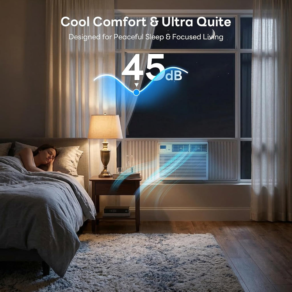 ZAFRO 8,000 BTU Window Air Conditioner Cools Up to 350 Sq.Ft.,Window AC Units with 7 Modes&4 Speeds,Quiet Operation,Energy Saving with Remote,Easy Installation for Bedroom,Small Rooms,White2026New