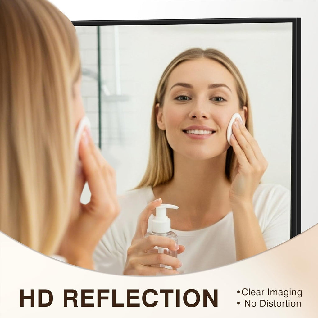 FICTOR Bathroom Vanity Mirror-Black,60x36 Inch, Shatterproof & Anti-Rust, Wall Mount Large Rectangle Mirrors with Metal Frame for Over Sink, Bathroom, Bedroom, Living Room,Entryway