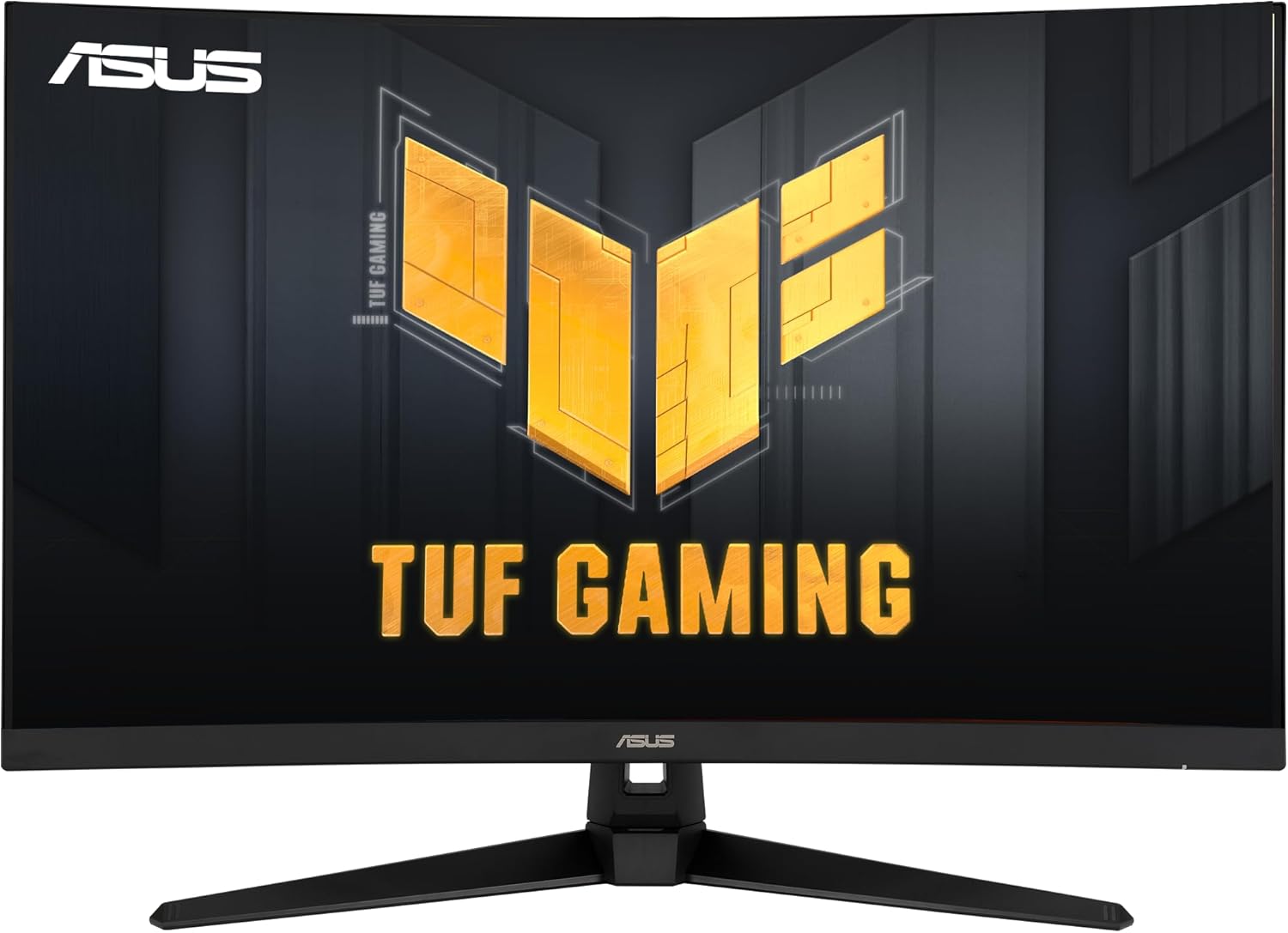 ASUS TUF 32 Inch Curved Gaming Monitor - QHD (2560 x 1440), 165Hz (Supports 144Hz), 1ms, Extreme Low Motion Blur, Speaker, FreeSync Premium, VESA Mountable, DisplayPort, HDMI - VG32VQ1B