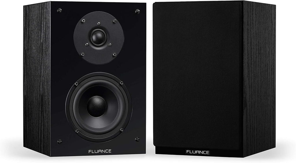 Fluance Elite High Definition Compact Surround Sound Home Theater 5.0 Channel Speaker System Including 2-Way Bookshelf, Center Channel and Rear Surround Speakers - Black Ash (SX50BC)