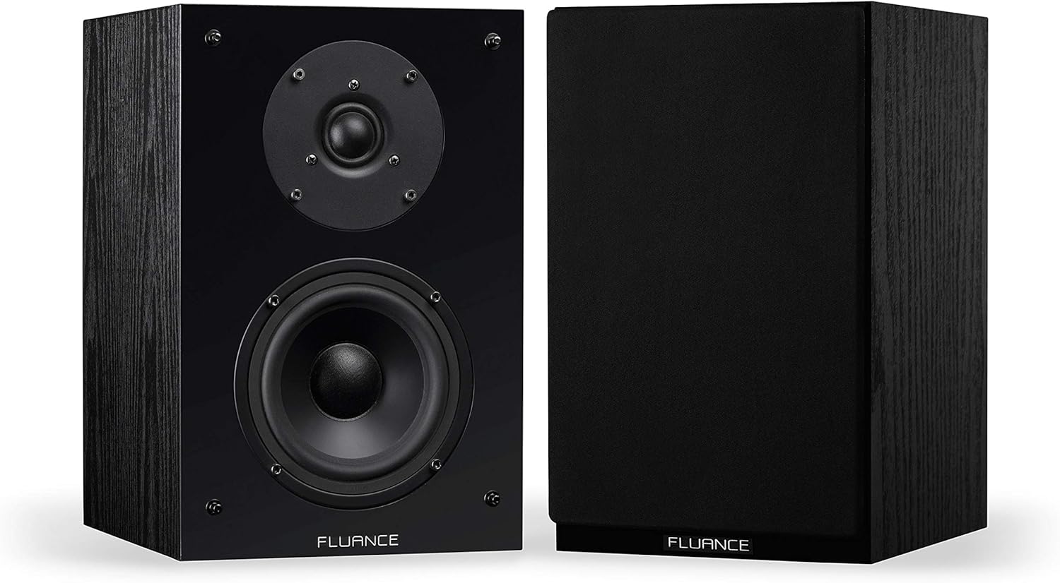 Fluance Elite High Definition Compact Surround Sound Home Theater 5.0 Channel Speaker System Including 2-Way Bookshelf, Center Channel and Rear Surround Speakers - Black Ash (SX50BC)