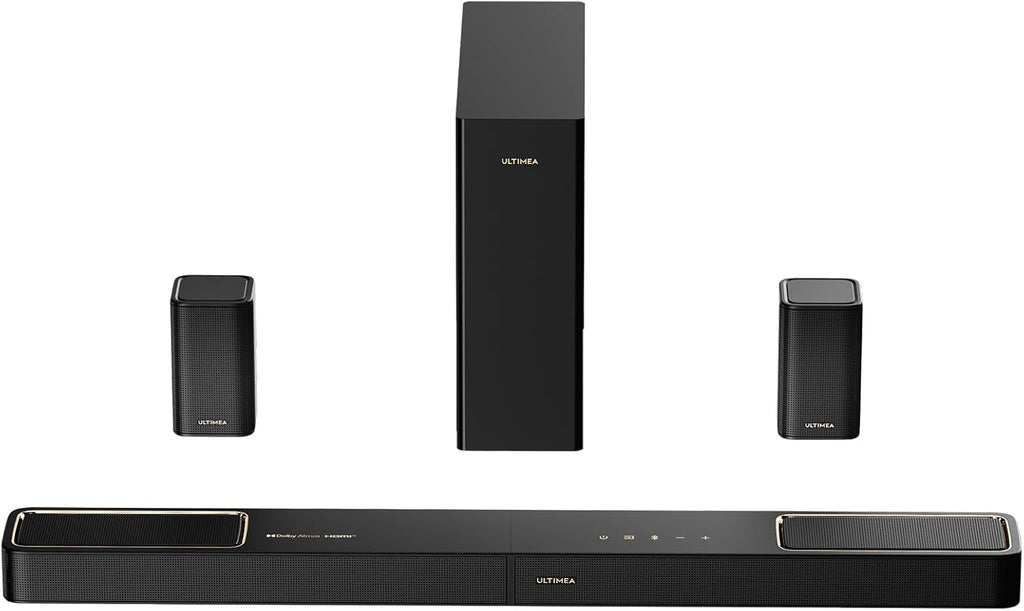 ULTIMEA 5.1.2ch Sound Bar with Dolby Atmos, Surround Sound System for TV with 2 Surround Speakers, Sound Bar for Smart TV, Soundbar with Subwoofer for Home Theater, Skywave F40