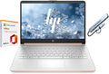 HP 14" Business Laptop, 1-Year Office 365 with Copilot AI, 16GB RAM 576GB Storage (64GB SSD+512GB SD Card), Dual-Core Intel Processor, Windows 11, PLUSERA 8-in-1 Hub Included, Rose Gold