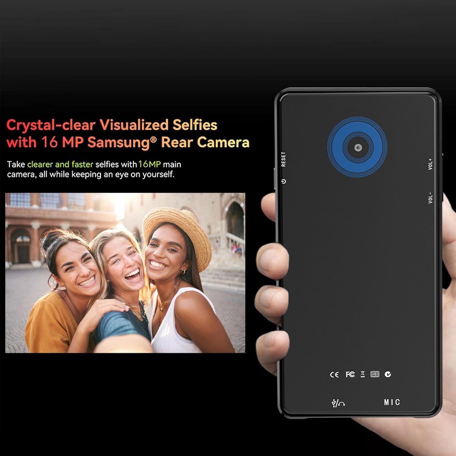 Generic 64G MP3 Player with Bluetooth and WiFi, 4.99" HD MP4 Player with 16MP Camera, Parental Manager App, Supports Up to 128GB, Portable Music Player for Teenager