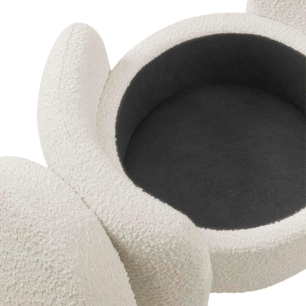 Modway EEI-5561-IVO Nebula Boucle Upholstered Upholstered Ottoman, Ivory