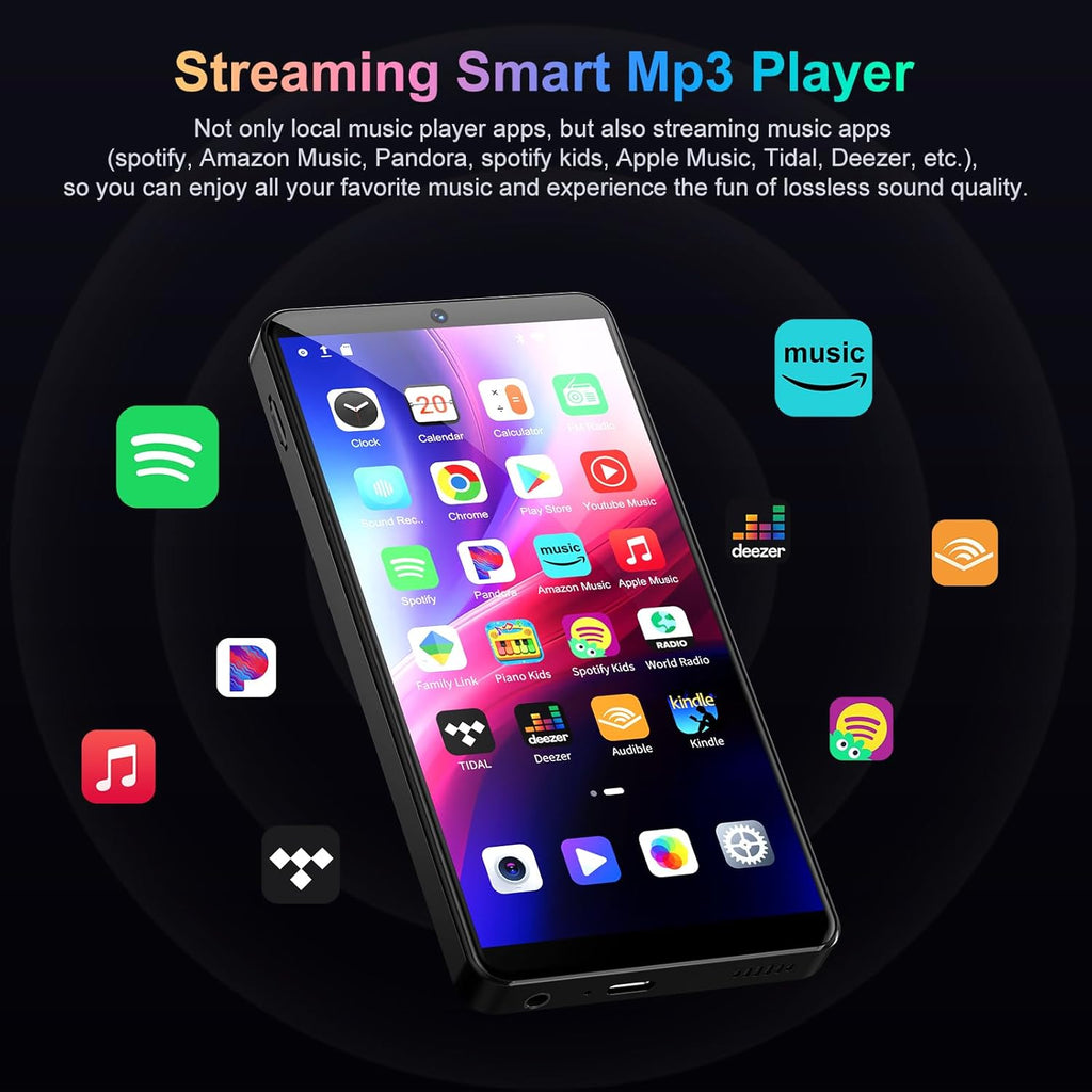 144GB MP3 Player with Bluetooth and WiFi, Android 13.0 System, Bluetooth 5.0, Oilsky Music Player with Spotify,Pandora,Amazon Music, 13PM Camera, 5.5" Touch Screen MP4 MP3 Player with App, Up to 1TB