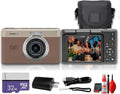 Kodak PIXPRO C1 Compact Digital Camera (Brown), 13MP Point and Shoot Camera for Selfies, Travel, Vlogging and Everyday Photos (C1-BN) + 32GB Card + Camera Bag + Cleaning Kit (7pc Bundle)