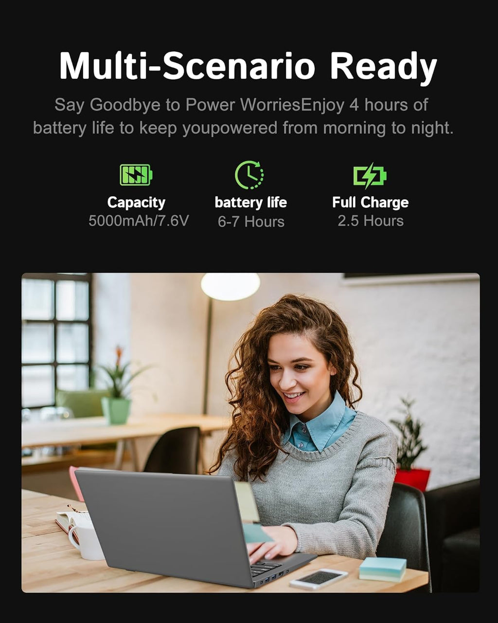 15.6 Inch Laptop with Pentium Gold 6500Y(Up to 3.4GHz), 8GB RAM 256GB SSD,1080P Full HD, USB-C,WiFi 5,BT5.0,Gray Computer Laptops for School, Business