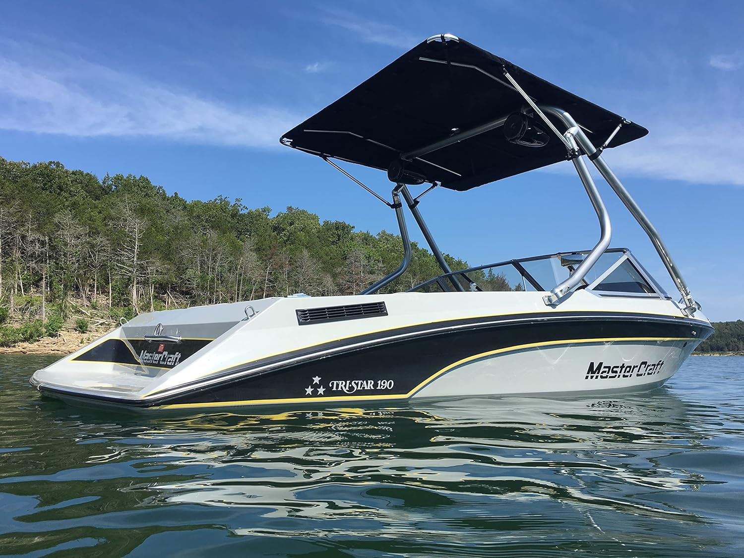 Big Air Super Shadow Wakeboard Tower Bimini Top - 76" x 76" - Mounts Over Existing Wake Tower