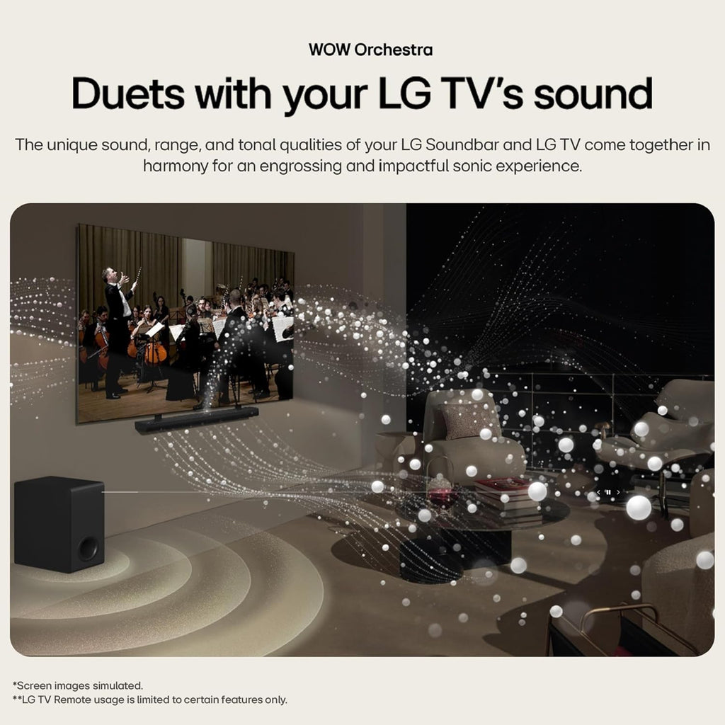 LG S70TY 3.1.1-Channel QNED TV Matching Soundbar, Dolby Atmos, Wow Orchestra, Rear Speaker Ready, Wireless Subwoofer