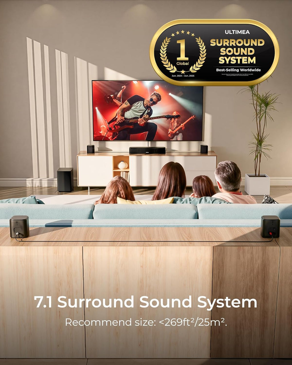 ULTIMEA 7.1ch Surround Sound Bar for Smart TV, with 4 Surround Speakers, Peak Power 330W, Surround Sound System Soundbar with Subwoofer, HDMI ARC, Bluetooth 6.0, Optical, Aux, Aura A40 Pro, 2026 Model