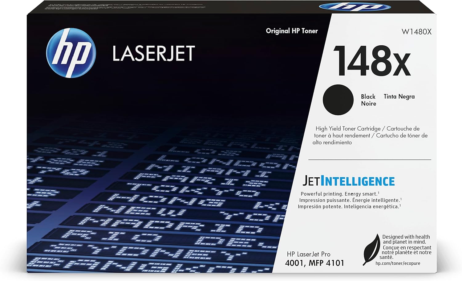 HP Original 148X Black LaserJet Toner Cartridge | This Cartridge Works LaserJet Pro 4001, MFP 4101 | W1480X