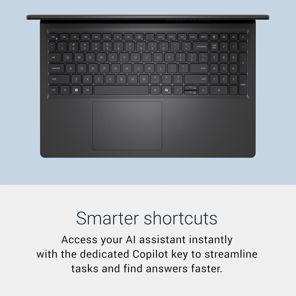 Dell 15 Laptop D15260-15.6-inch FHD 60Hz 300 nits Display, Intel Core Ultra 5 Processor 225U, Intel Graphics, 16GB Memory, 512GB SSD, English US Backlit Keyboard AI Copilot Hotkey, Windows 11 Home