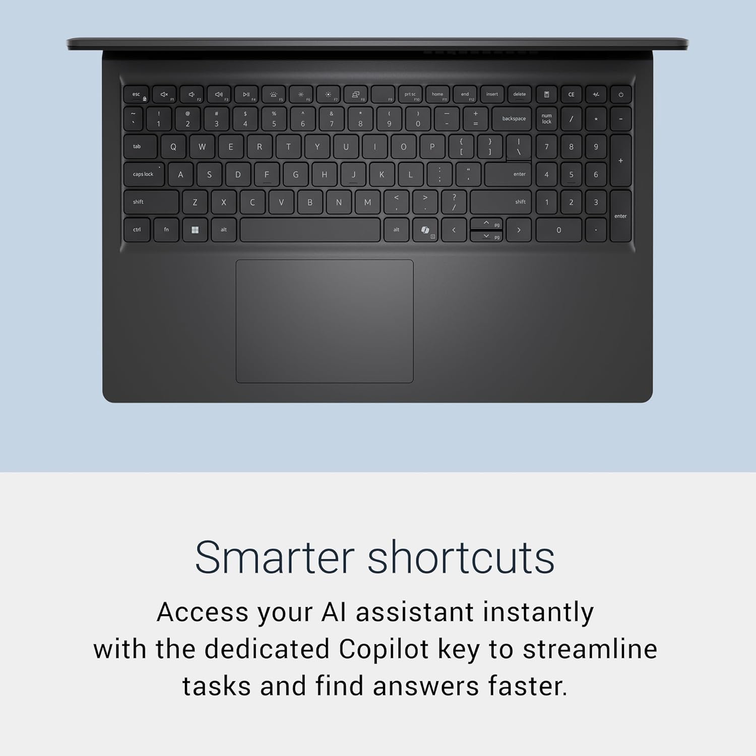 Dell 15 Laptop D15260-15.6-inch FHD 60Hz 300 nits Display, Intel Core Ultra 5 Processor 225U, Intel Graphics, 16GB Memory, 512GB SSD, English US Backlit Keyboard AI Copilot Hotkey, Windows 11 Home
