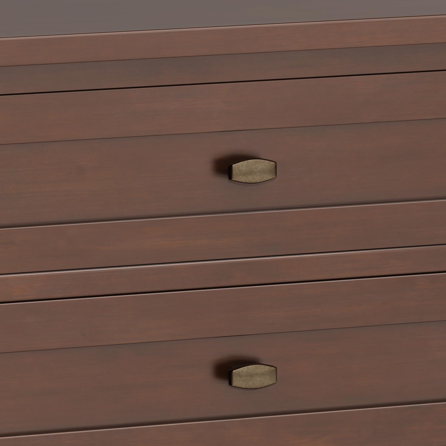 SIMPLIHOME Warm Shaker Bedside Table - 24 inch Wide Solid Wood Nightstand in Russet Brown, Transitional Bedroom Side or End Table with 2 Drawers, Open Shelf Storage and Brushed Nickel Hardware