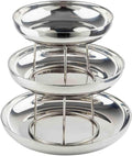 TableCraft 12913 Three-Tiered Seafood Tower, Double-Wall Stainless Steel Display with Polished Mirror Finish, Round 10", 12" & 14" Bowls, Elevated Chilled Presentation, 14" x 14" x 13.75", Silver
