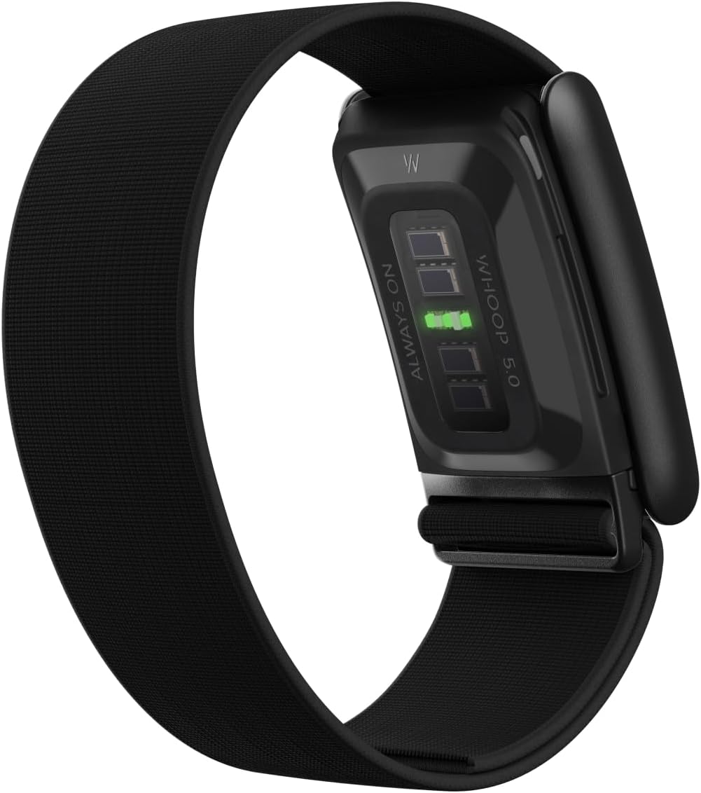WHOOP One Bundle - WHOOP 5.0 Health & Fitness Wearable with 12-Month Membership + CoreKnit Wristband + Corded Battery Pack - 24/7 Activity Tracker with Sleep, Recovery & VO2 Max Insights - Jet Black