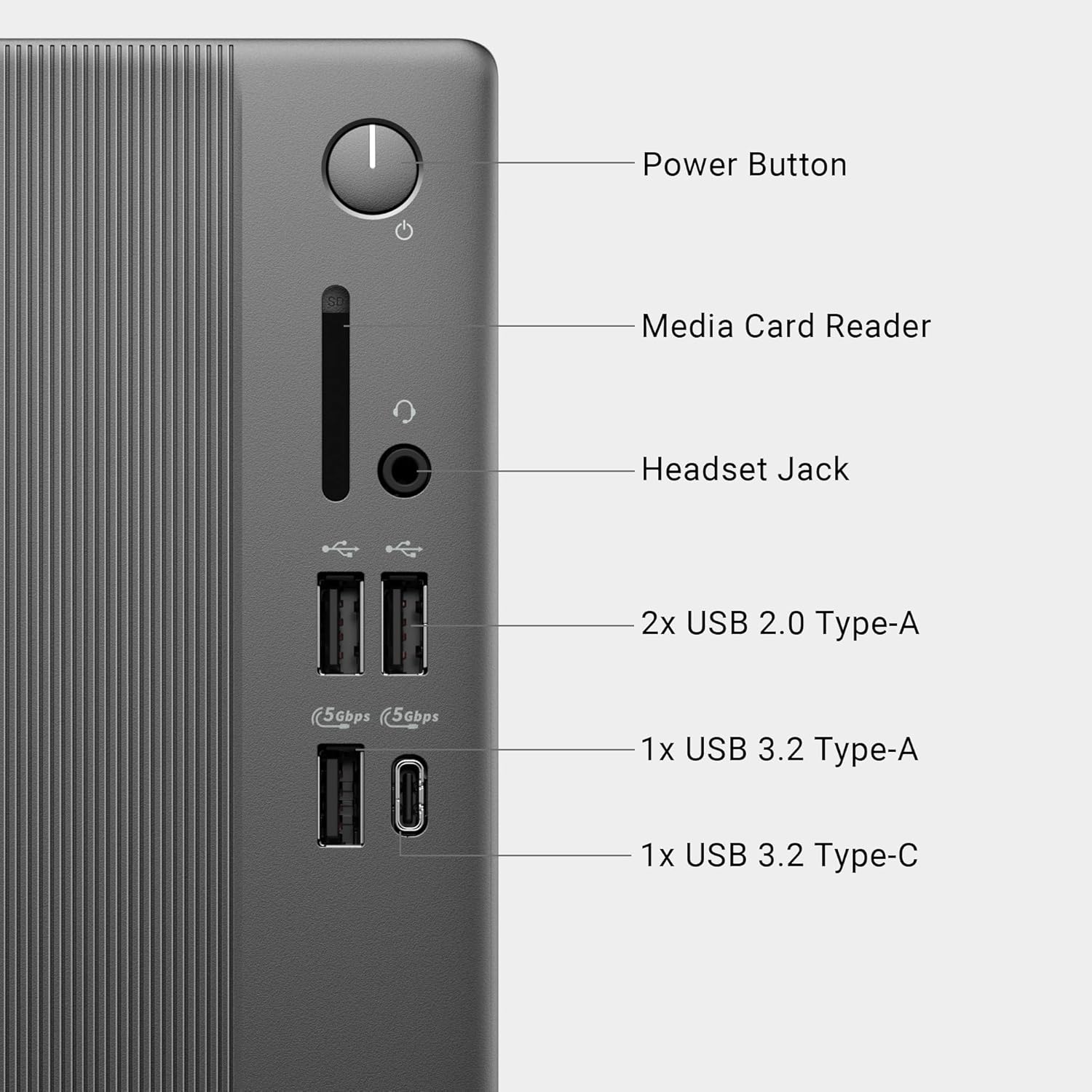 Dell Slim Desktop ECS1250 - Intel Core Ultra 5-225 Processor, UHD Graphics, 16GB Memory, 512GB M.2 SSD, 3.0 SD Card Reader, Wired Keyboard and Mouse, Windows 11 Home, Onsite+Migrate Service