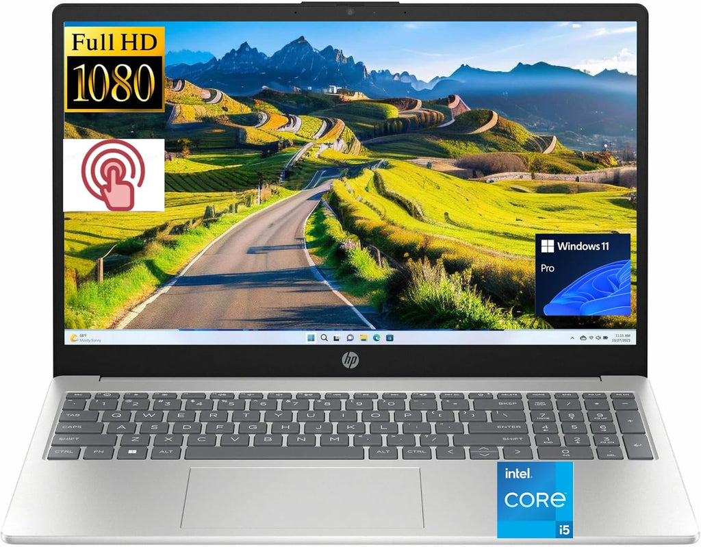 HP 15-fd0522nr 15.6" HD Laptop, Intel N200 1.0GHz, 4GB RAM, 128GB UFS, Windows 11 Home, Natural Silver