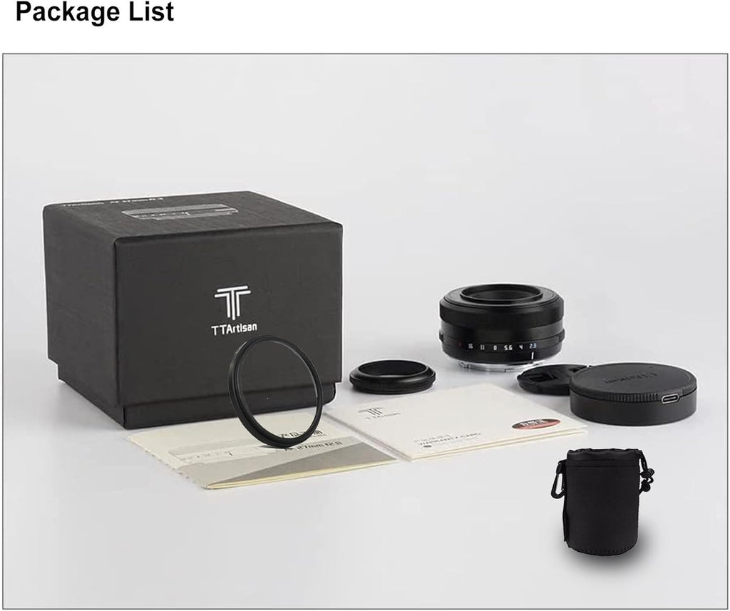 TTArtisan AF 27mm F2.8 f/2.8 XF-Mount APS-C Auto Focus STM Lens for Fujifilm Fuji X-Mount Cameras X-T10 X-T2 X-T20 X-T30 X-T3 X-T4 X-T5 X-T100 X-T200 X-T30 X-PR01 X-PR02 X-PR03 X-E4 -Black