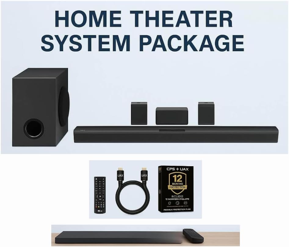 LG SQC4RKIT1 4.1 Channel Home Theatre Soundbar System, Wireless Subwoofer & Rear Speakers, Dolby Digital, Bluetooth