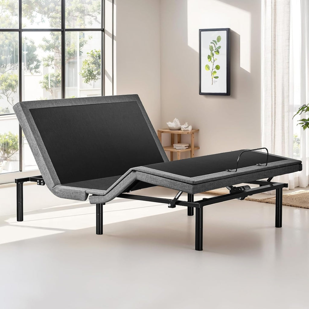 Sweetcrispy Electric Bed Queen, Ergonomic Adjustable Bed Frame with Wireless Remote, Head and Foot Incline, Zero Gravity with 2 USB Ports, Anti-Snore, Easy Assembly