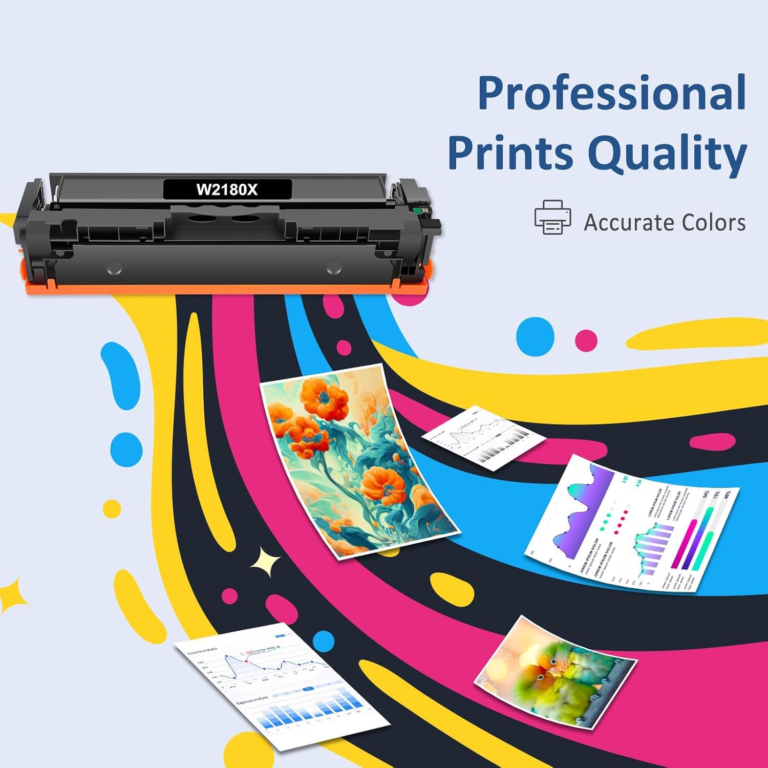 218X Toner Cartridges 4 Pack Pro MFP 3301fdw 3201dw Toner Compatible for HP 218X High Yield 218A for Color LaserJet Pro 3201dw MFP 3301 Series 3301sdw 3301cdw Printer Ink W2180X W2180A (with Chip)