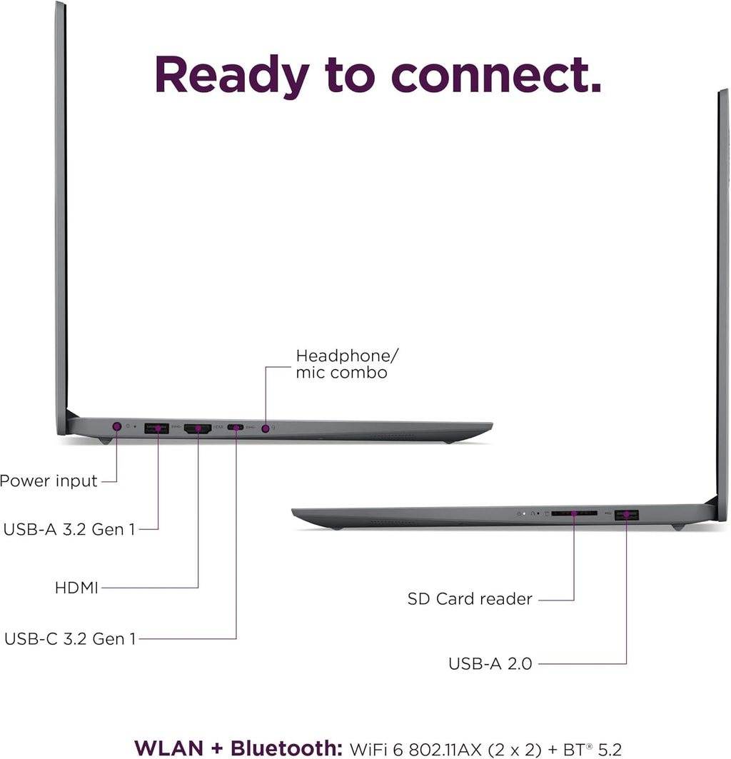 Lenovo IdeaPad Laptop Computer, 15.6" Anti-Glare, 8GB RAM, 256GB (128GB SSD +128GB eMMC), 1-Year Office 365, Intel Core CPU, for Student, Home, Work, Numeric Keypad, Wi-Fi 6, IST HUB, Win 11 Home S