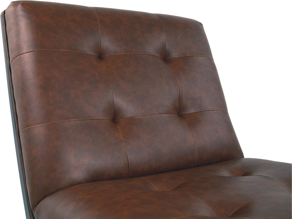 Signature Design by Ashley Sidewinder Mid-Century Modern Faux Leather Accent Chair, Brown