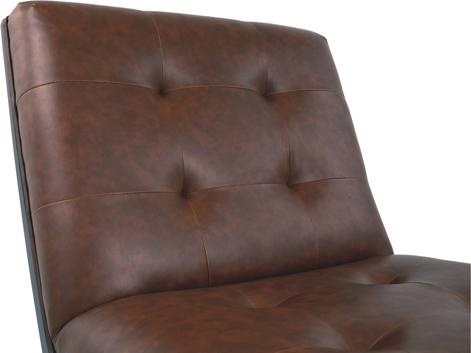 Signature Design by Ashley Sidewinder Mid-Century Modern Faux Leather Accent Chair, Brown
