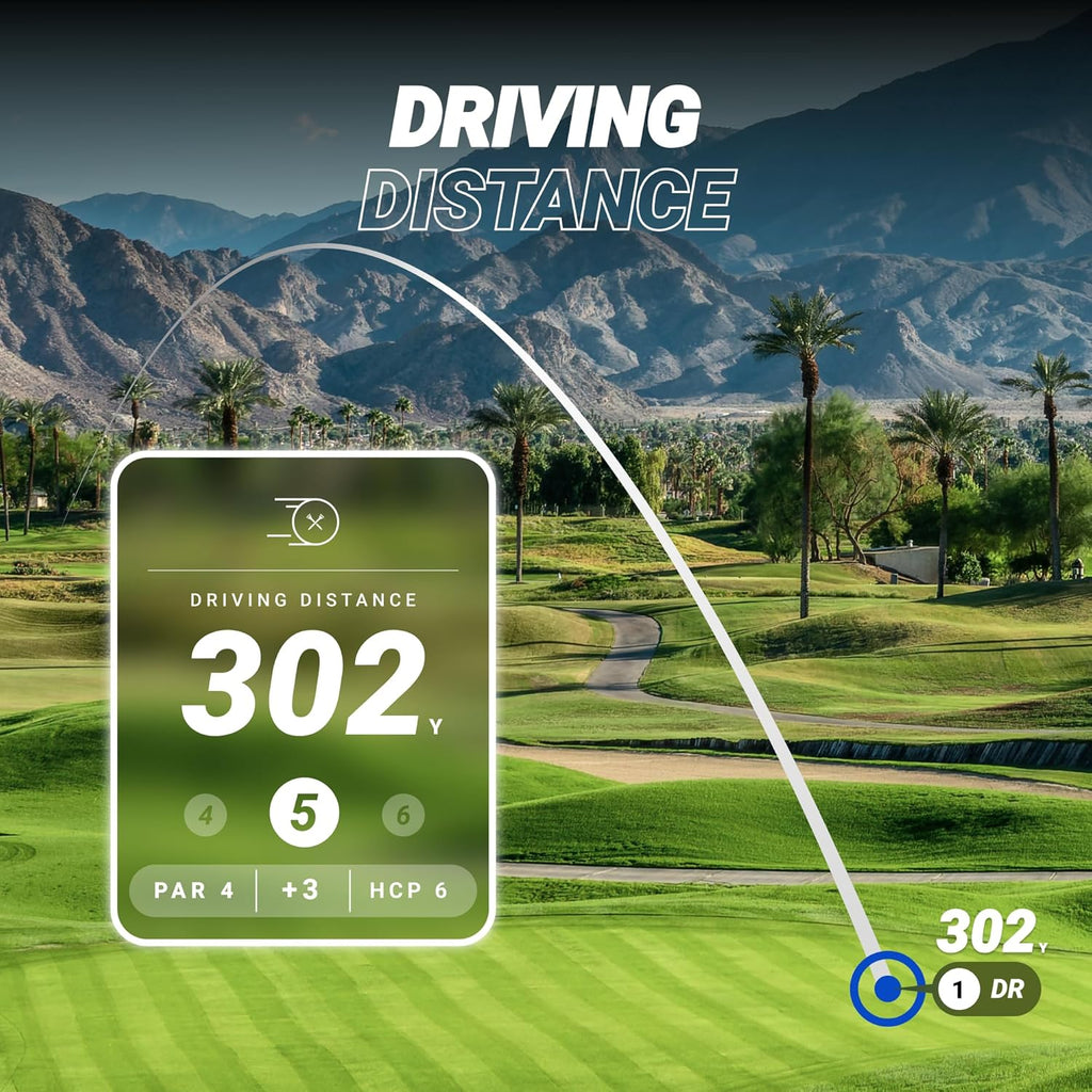 Blue Tees Golf Player+ AI-Powered GPS Speaker - Touchscreen Display, 10+ Hour Battery, 40,000+ Courses, Visual & Audible Distances, Hazard Detection, IPX7 Waterproof (Navy)
