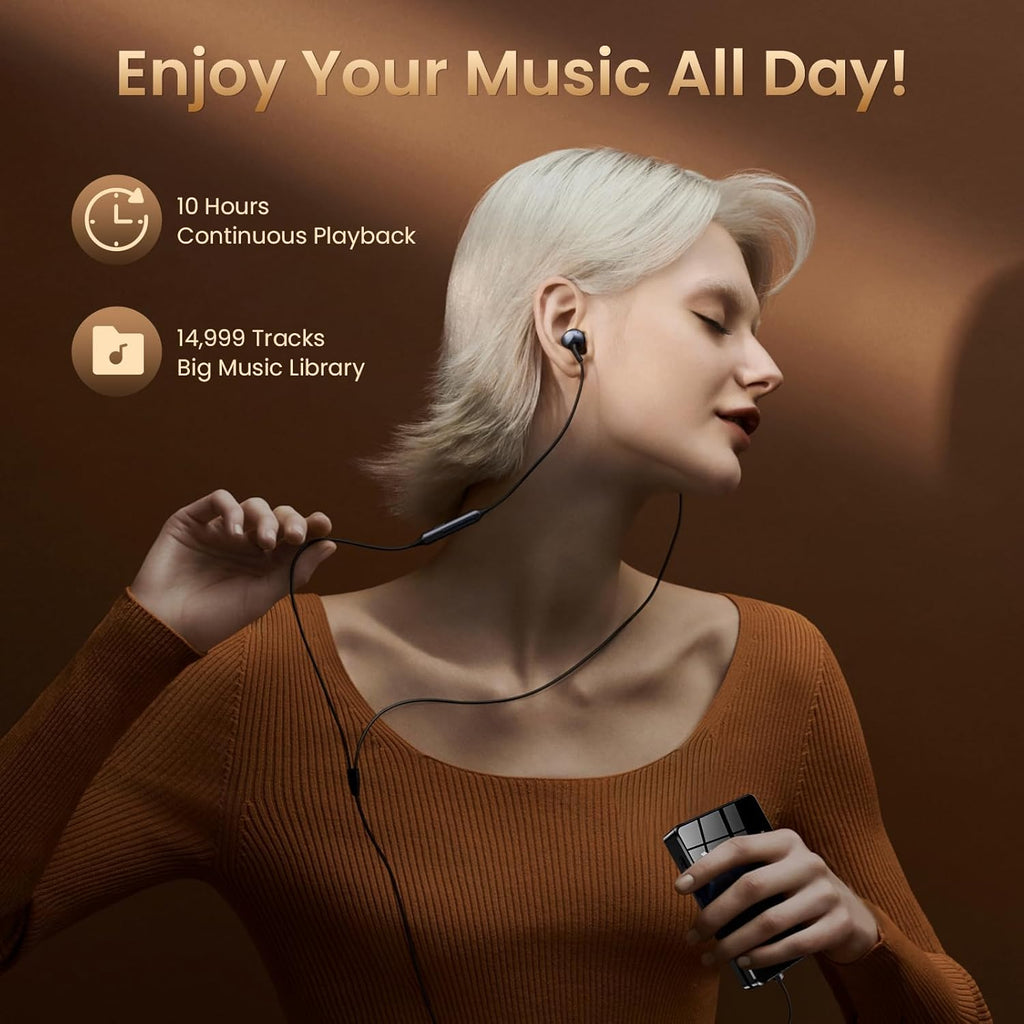 HIFI WALKER H2 Hi-Res Bluetooth MP3 Player with 64GB MicroSD Card, Portable Lossless Digital Audio Player with ESS DAC, DSD FLAC Support, USB DAC, Line Out, Physical Controls, Supports up to 512GB
