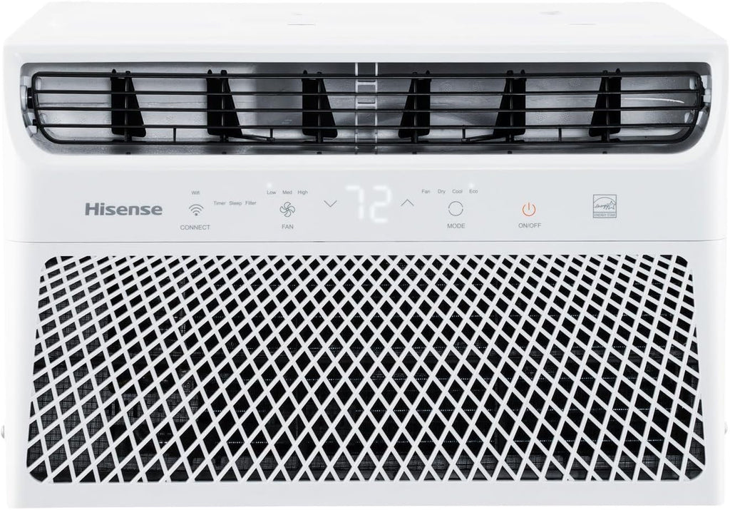 Hisense 10000 BTU Window Air Conditioner Unit, WiFi Smart App Control, Energy Efficient Quiet Cooling for Large Room, Living Bedroom Home, Mounted AC Remote Control 450 Sq. Ft.