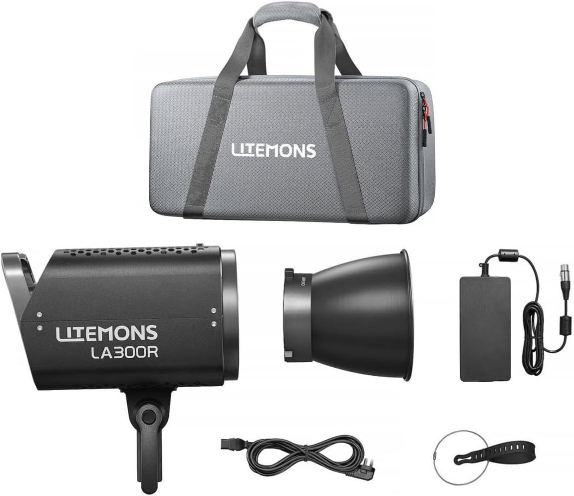 Godox Litemons LA300R RGB LED Video Light Kit Dimmable Studio Monolight Lighting for Photography and Video (Black) with Carrying Bag
