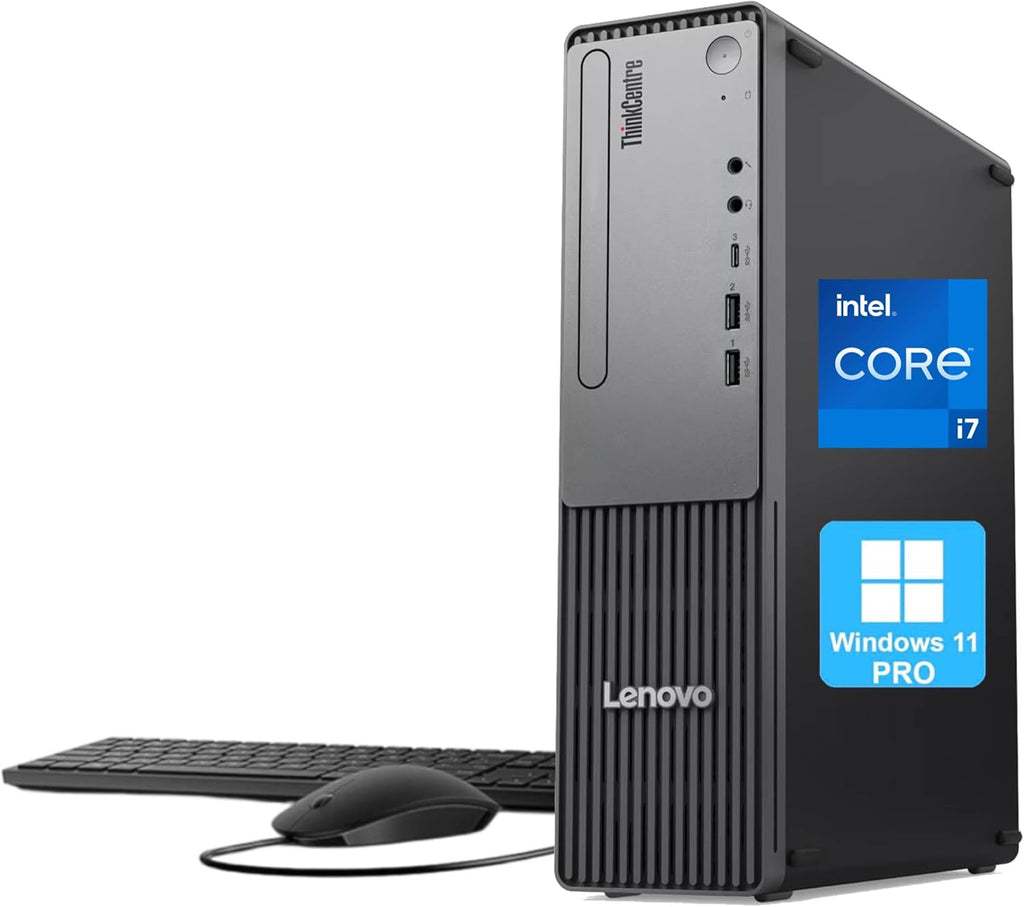Lenovo ThinkCentre Neo 30s Gen 5 SFF Business Desktop Computer, Latest 13th Gen Intel Core i7 CPU, 16GB DDR5, 512GB PCIe SSD, USB-C, HDMI, VGA, RJ-45, Wi-Fi, Wired Keyboard & Mouse, Windows 11 Pro